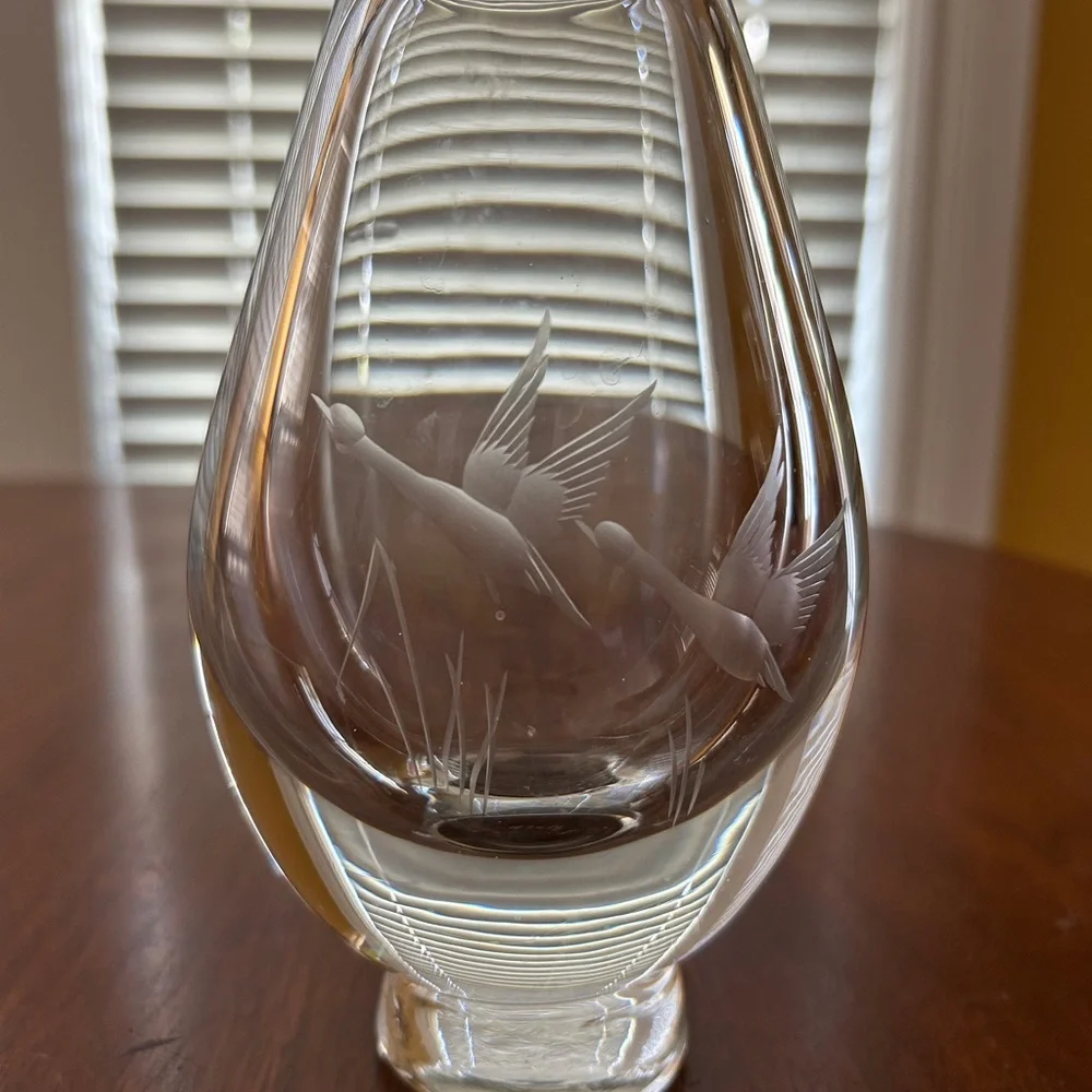 Elegant Glass Numbered 6 inch tall clear glass VASE